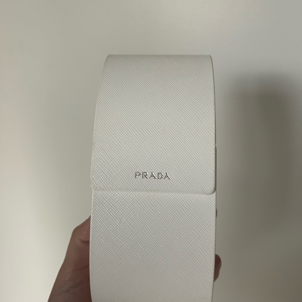 Prada Cream Saffiano Leather Sunglasses Pouch